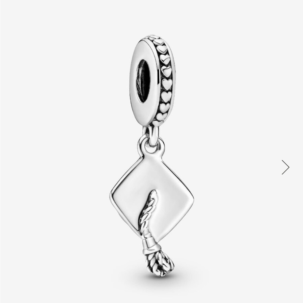 Silver Graduation Cap Charm